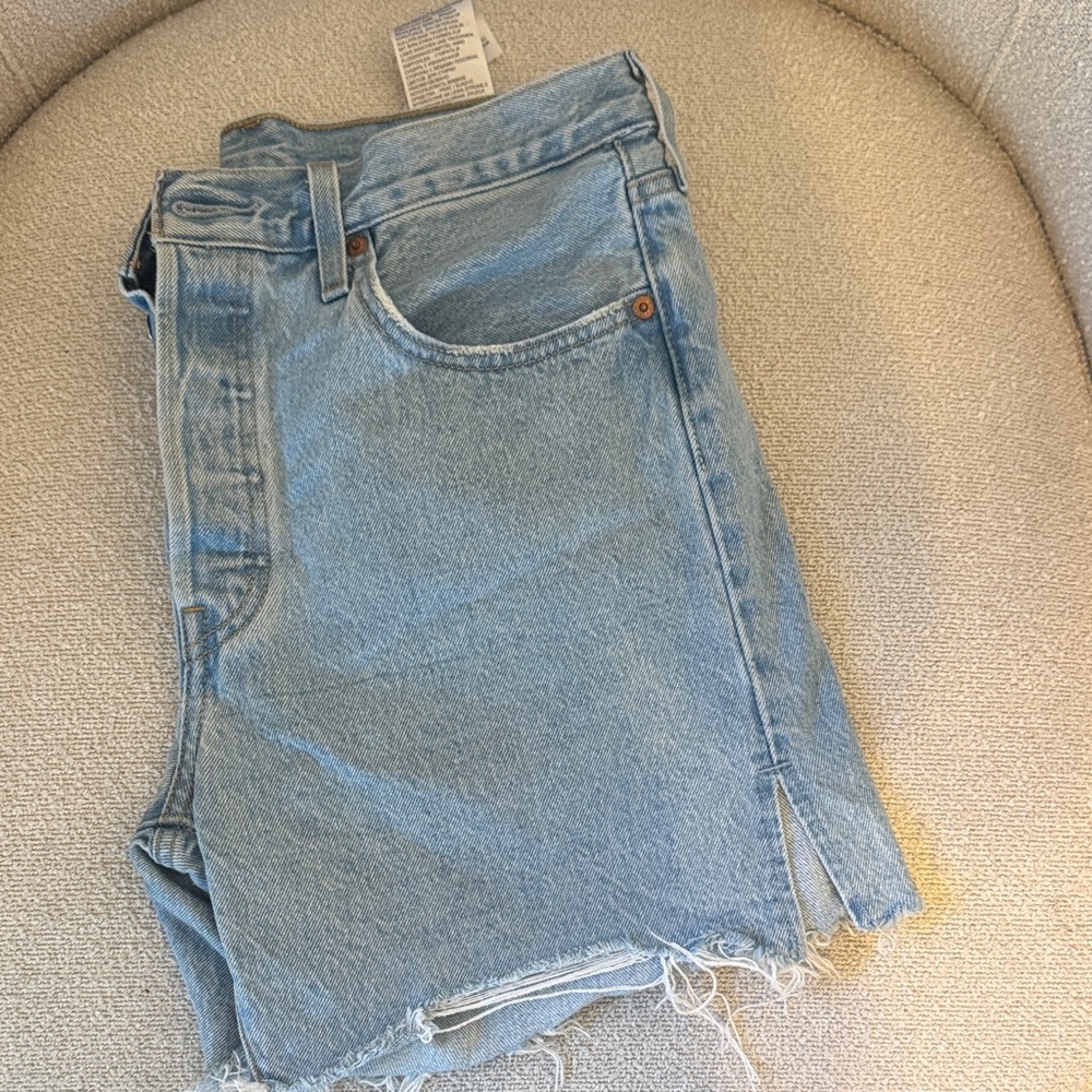 Levi's Light Blue High Waist Women Shorts